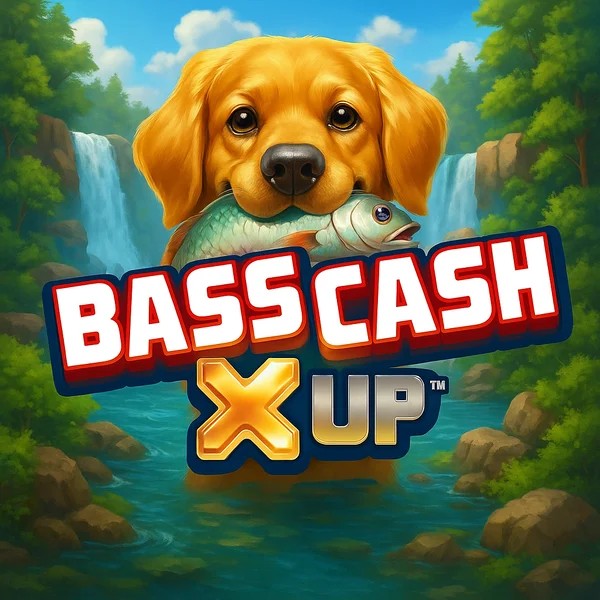Bass Cash X UP slot logo by Alchemy Gaming at Morospin Casino